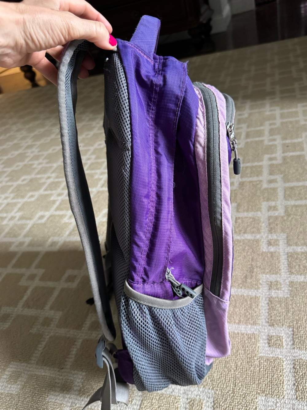 L.L. Bean North Ridge Backpack Purple Laptop Hiking School Travel Daypack - Picture 6 of 14